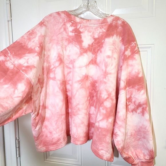 Rebecca Minkoff Rosie SweatshirtSize XL Tie-Dye Pink Pullover Balloon Sleeves - Picture 6 of 13